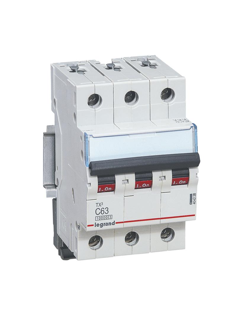 WYŁĄCZNIK NADPRĄDOWY S 313 3P C 63A 10000A SERII TX3, Legrand