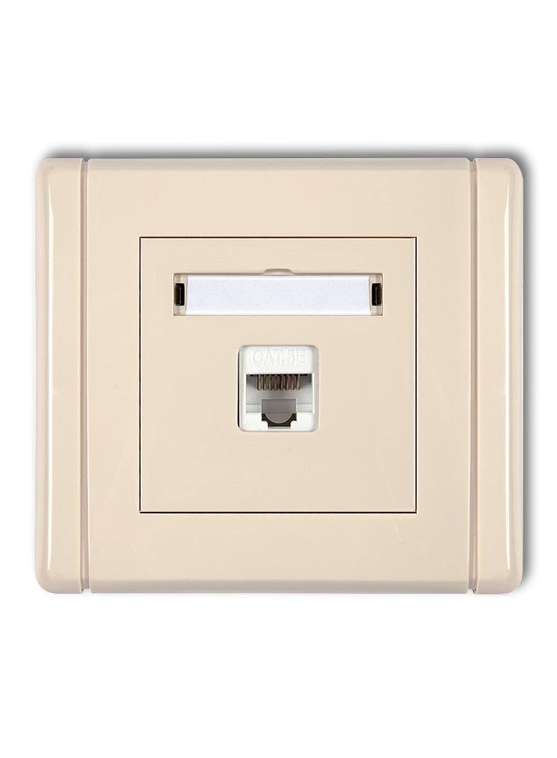 FLEXI Gniazdo komputerowe pojedyncze 1xRJ45, kat. 5e, ekranowane, 8-stykowe beżowy