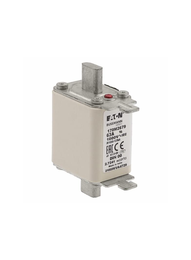 63A 1000V aR DIN 00 TYPE T FUSE Wkładka szybka 63A AC 1000V DIN 00 aR DIN IEC nieizolowane 170M2679
