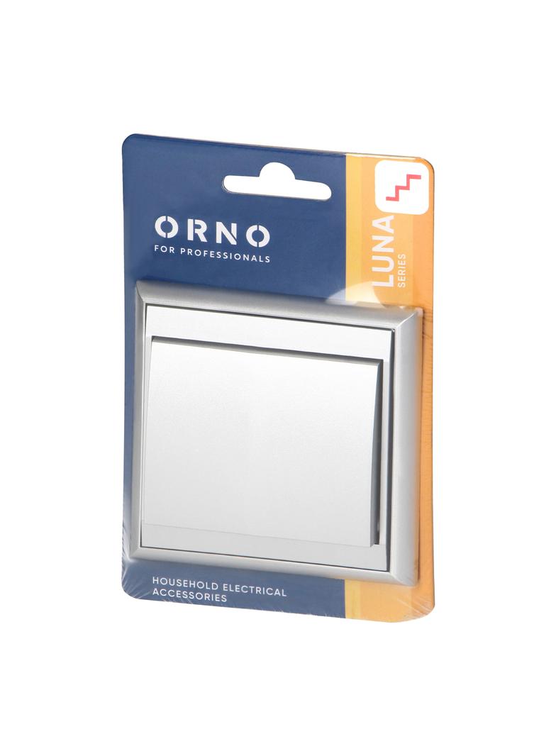 Łącznik podtynkowy schodowy Luna, 10A, 250V, WP-5L, srebrny OR-OE-7602/G ORNO