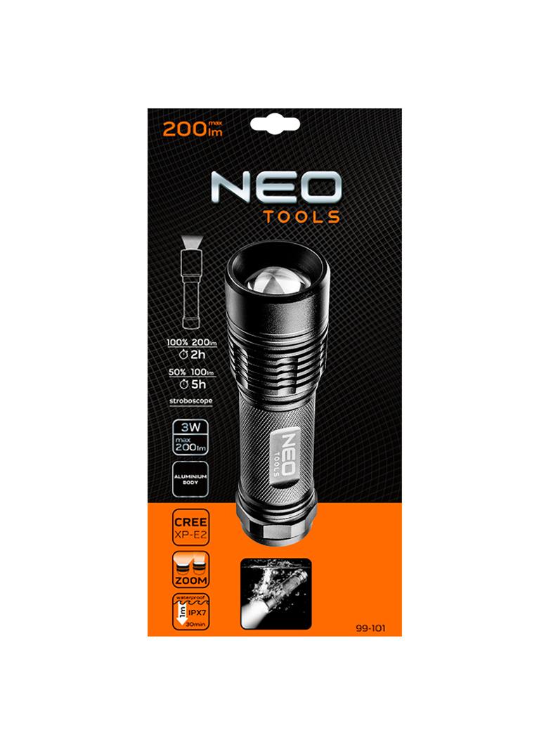 Aluminiowa latarka 200 lum, zoom, IPX7, 3xAAA