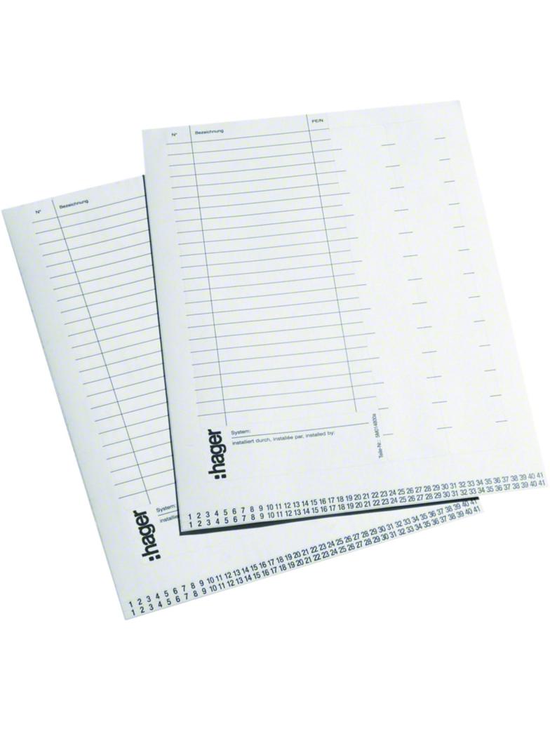 volta Karty opisowe do naklejenia na Drzwi rozdzielnicy zestaw 10 szt. VZ717 HAGER