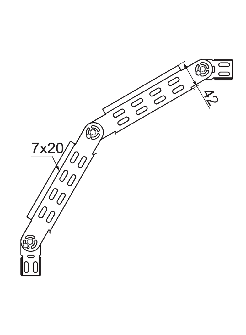 LLL100H42 ŁUK PRZEGUBOWY 0,7 MM