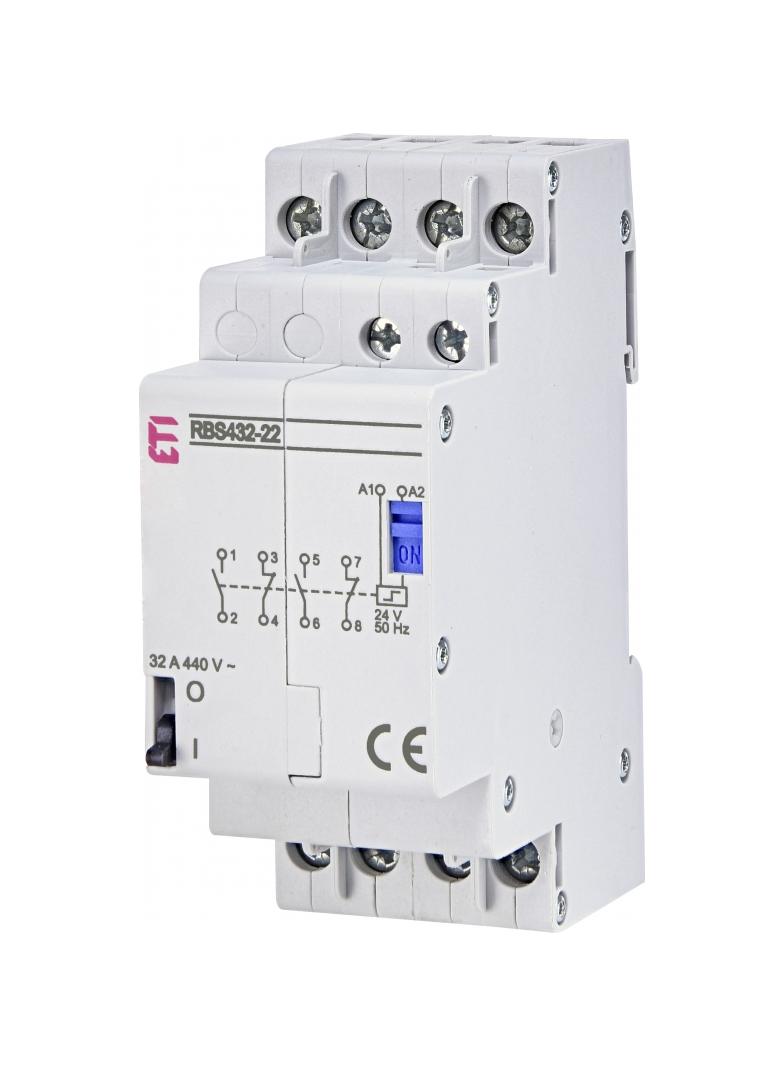 Stycznik bistabilny 25A 4P 2Z 2R 2M RBS432-22-24V AC 002464156 ETI