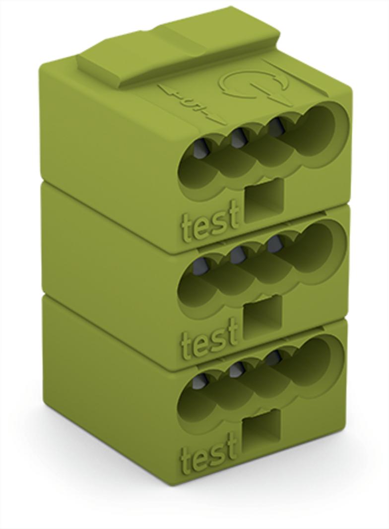 listwa złączek kostkowych 6-torowa jasnozielona