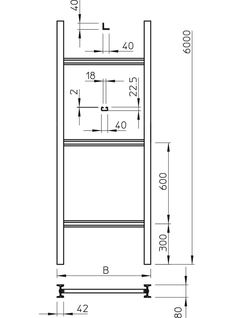 SLS 80 C40/5, DRABINKA PIONOWA 500 DŁ.6000