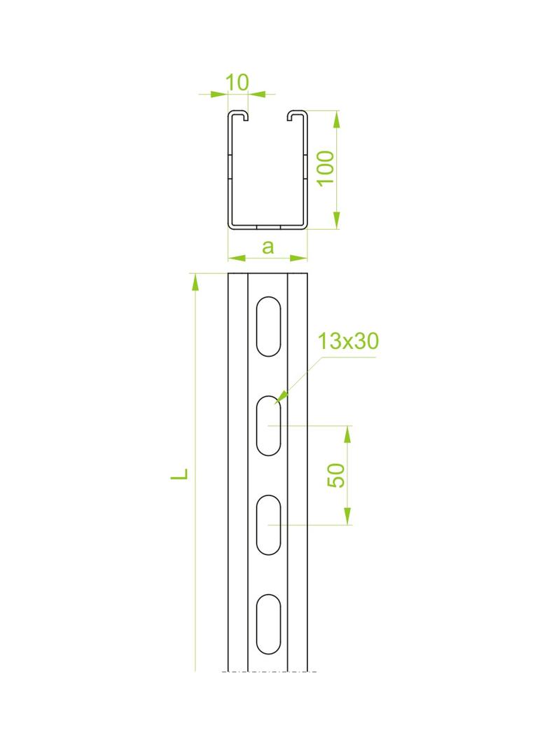 CMT50H100/6 Ceownik montażowy 3,0 mm