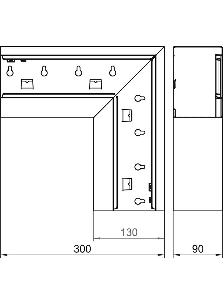 GS-AFF90130RW, Naroże płaskie 90X130 CZ.B.