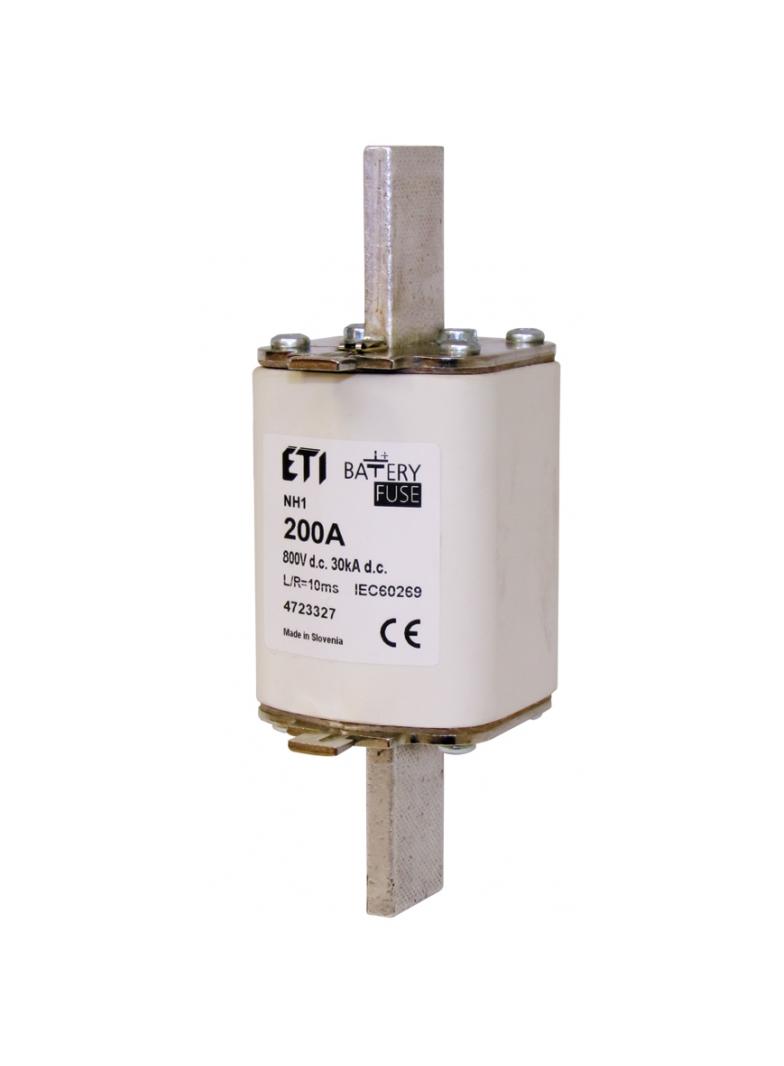 Wkładka topikowa NH do ochrony akumulatorów, magazynów energii DC z wybijakiem NH1 K gBat 200A 800V DC 004723337 ETI