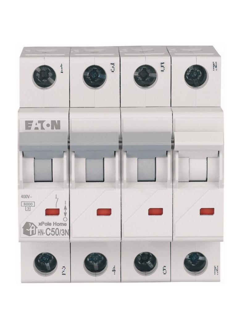 HN-C50/3N Wyłącznik nadprądowy 6kA C50A 3P+N 194916 EATON