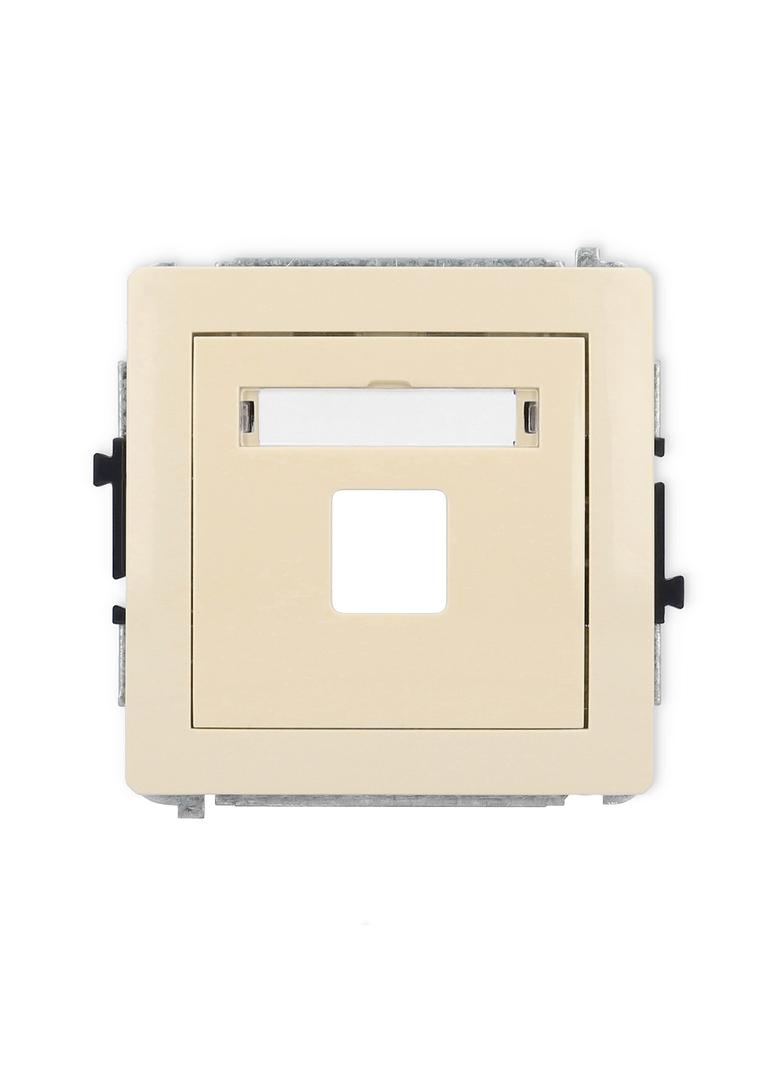 DECO Mechanizm gniazda multimedialnego pojedynczego bez modułu (standard Keystone) beżowy