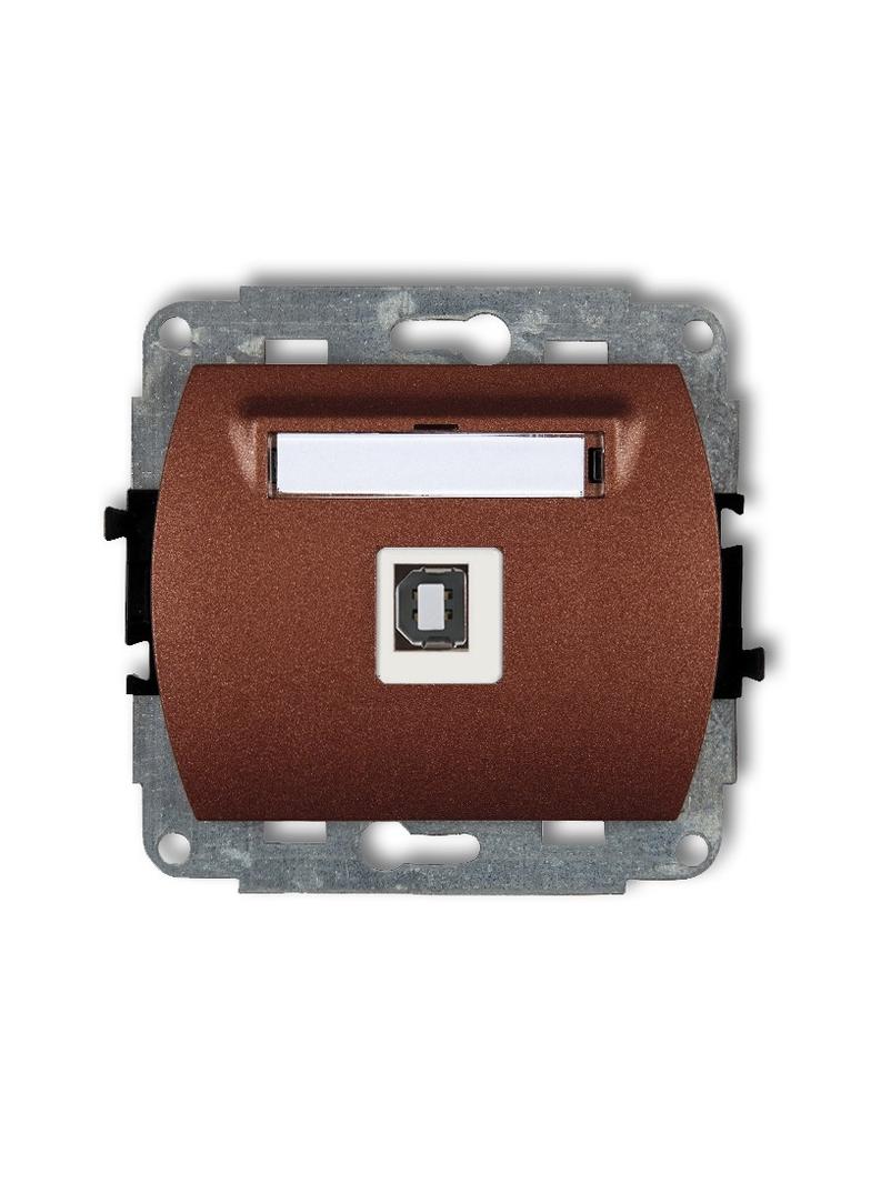 TREND Mechanizm gniazda pojedynczego USB A-B 2.0 brązowy metalik