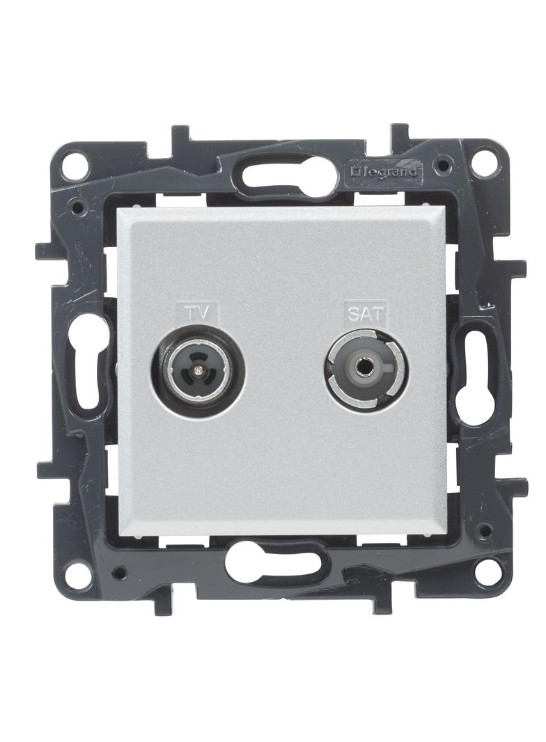 Niloe Step - gniazdo TV-R-SAT zakończeniowe, 10 dB- kolor aluminium, Legrand