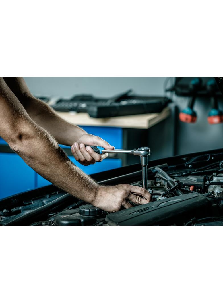 Grzechotka 1/2", 72T, ze stali CrV, z szybkim mocowaniem