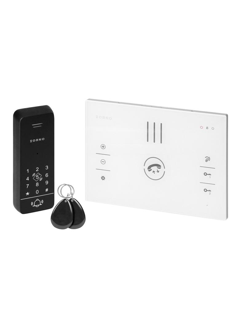 SANDI, zestaw domofonowy jednorodzinny, bezsłuchawkowy 2-żyłowy, z szyfratorem i czytnikiem breloków