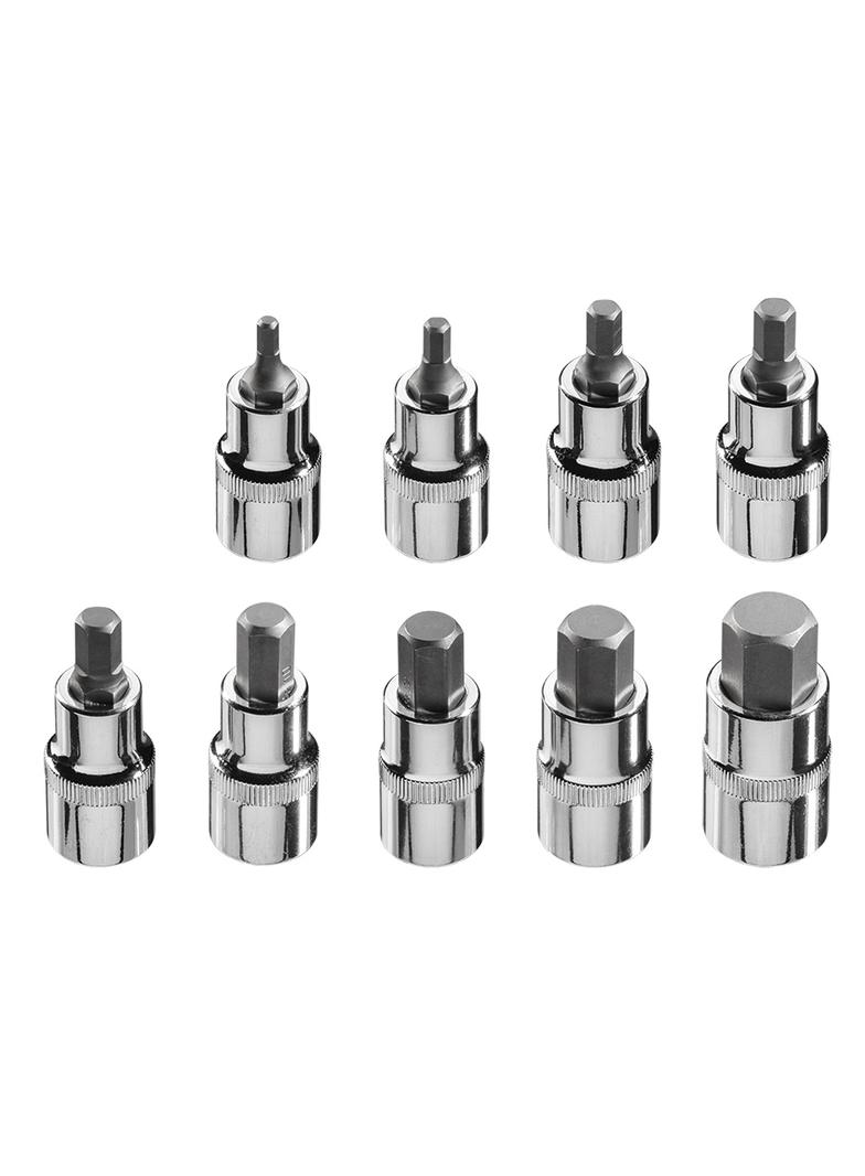 Końcówki sześciokątne na nasadce 55 mm, zestaw 9 szt.