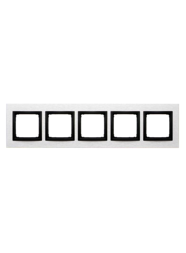 Simon 54 NATURE WMDZ-0150xS-082 Ramka 5-krotna Nature-Metal, INOX NERO, IP20/IP44. (IP44-należy zast DRN5/82 KONTAKT