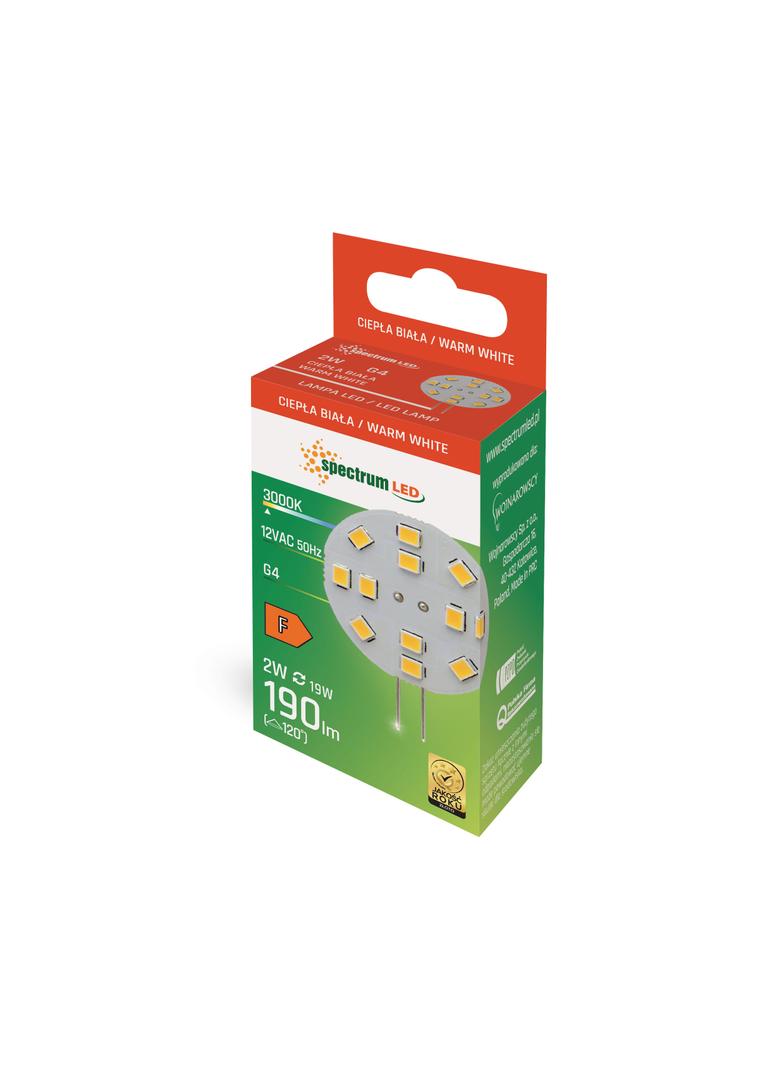 LED G4 12V 2W 12 LED WW 30mm SPECTRUM