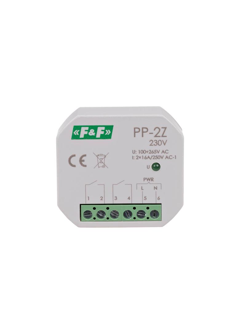 Przekaźnik elektromagnetyczny 2Z 16A montaż podtynkowy w obud.PDT,U=100-265V AC styk:2Z 16A PP-2Z-230V F&F