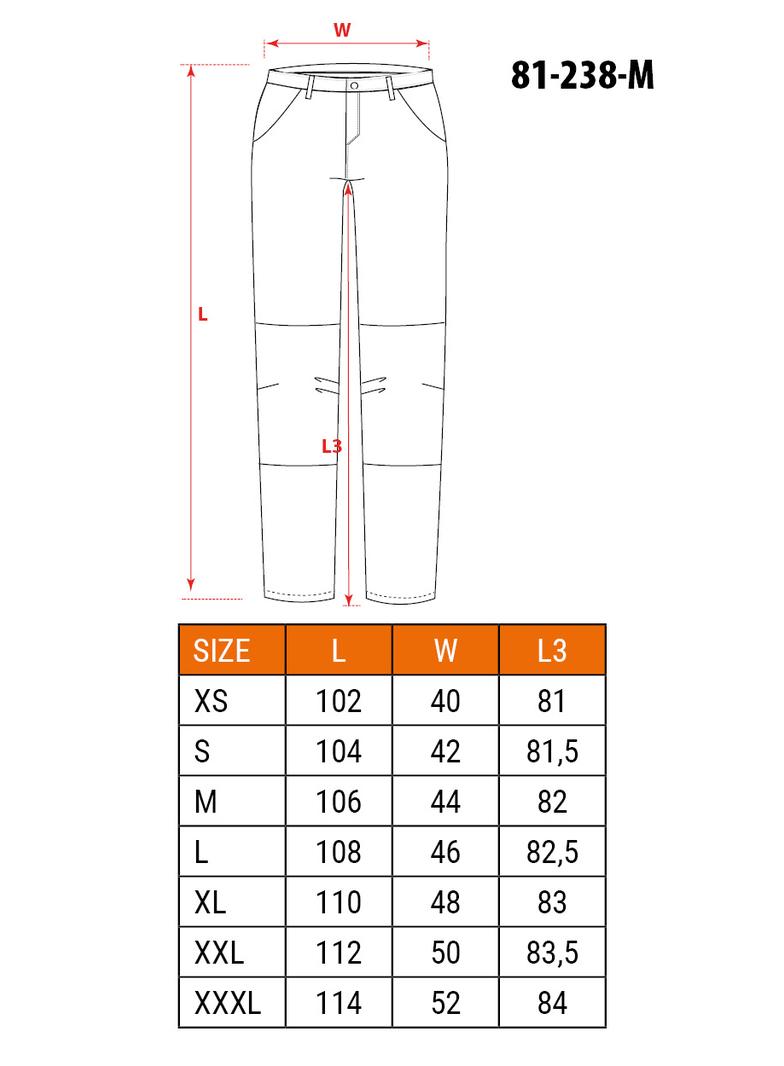 Spodnie robocze HD Slim, pasek, rozmiar M