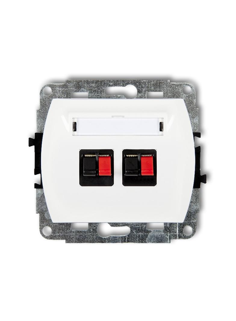 TREND Mechanizm gniazda głośnikowego podwójnego biały