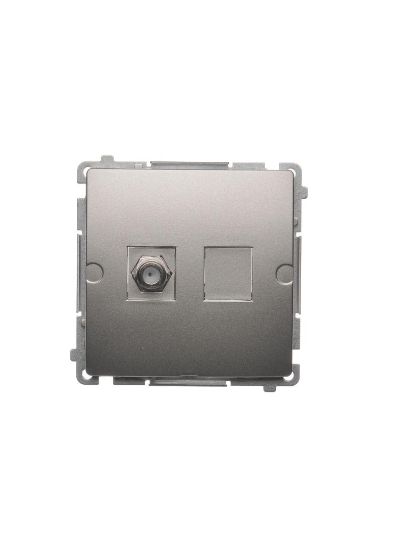 Simon Basic Gniazdo antenowe typu pojedyncze  satynowy