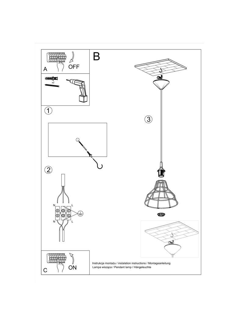 Sollux Lampa wisząca ANATA czarna SL.0146