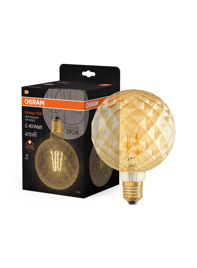Lampa LED Vintage 1906 CL PINECONE Filament szkło przezroczyste GOLD 40 non-dim 4,5W 825 E27