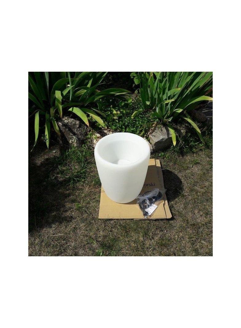 Nowodvorski lampa stojąca zewnętrzna (świecąca donica) Flowerpot S E27 biała 41cm 9711