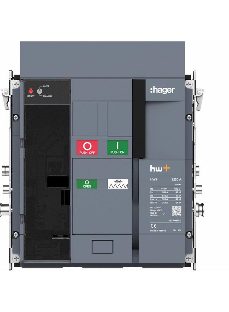 ACB HW1 55kA 1250A 3P Wyłącznik wysuwny do wyzwalacza sentinel Energy HW1M312DE HAGER