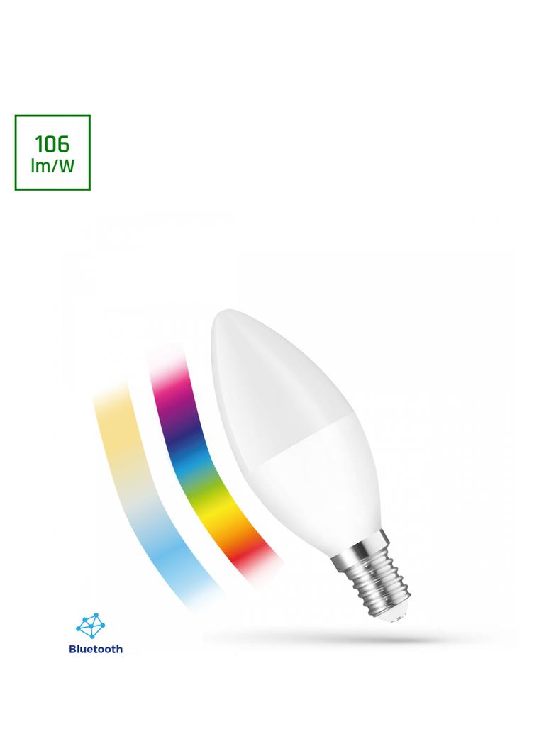 LED ŚWIECOWA 4,9W E-14 230V RGBW+CCT+DIM BTM Spectrum SMART Easy Smart
