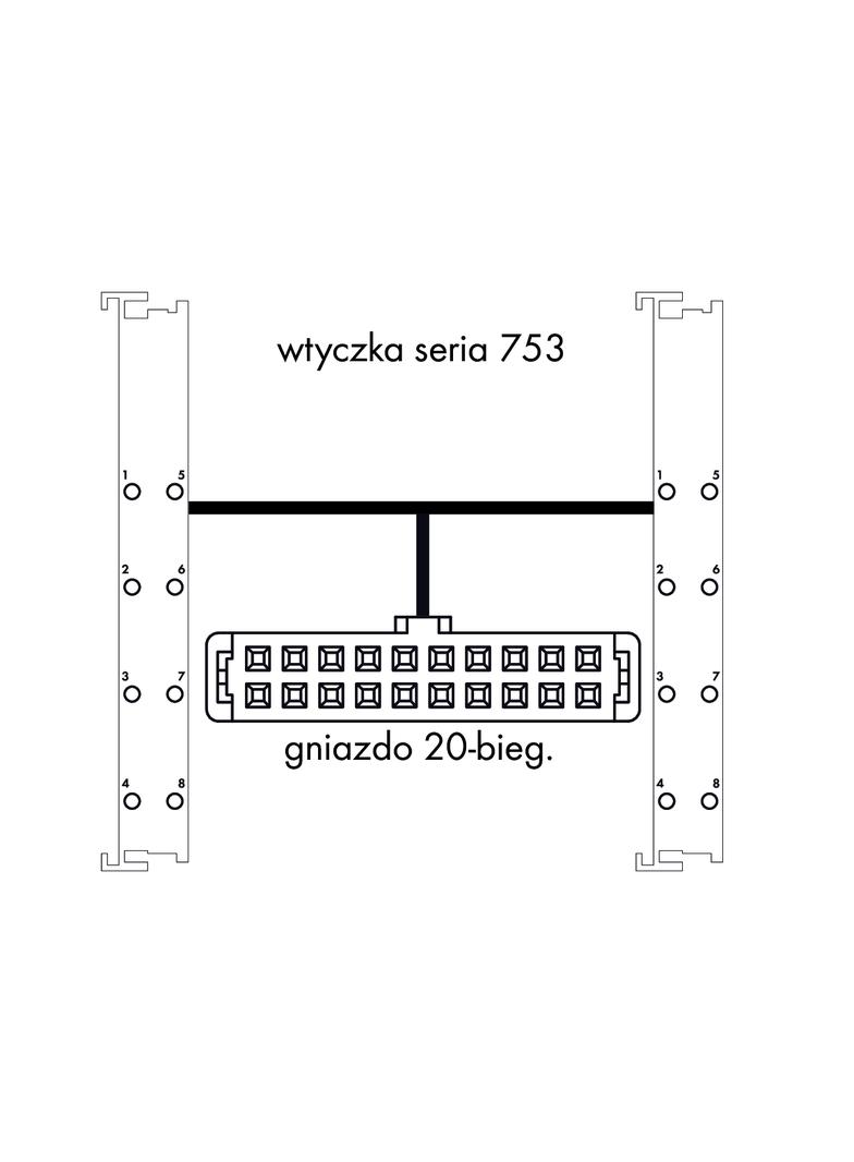 przewód taśmowy 2x753/20-bieg. 1m WAGO