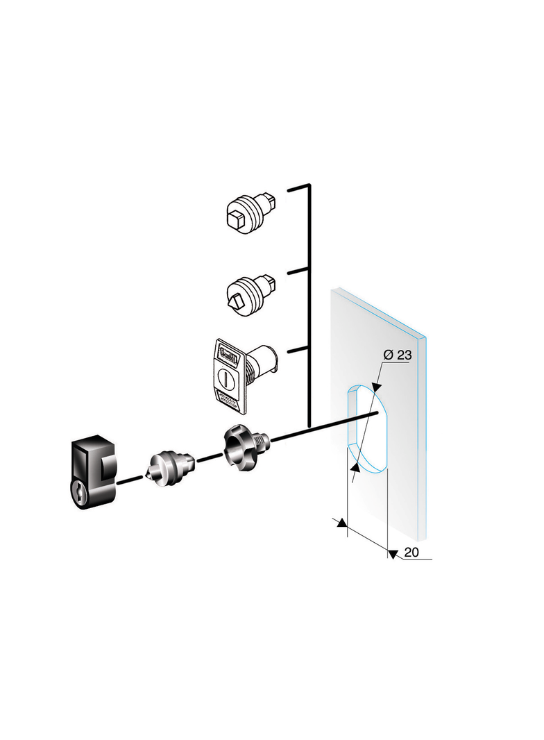 Spacial, Thalassa Trójkątny zamek z wkładką 6,5mm do CRN i PLM
