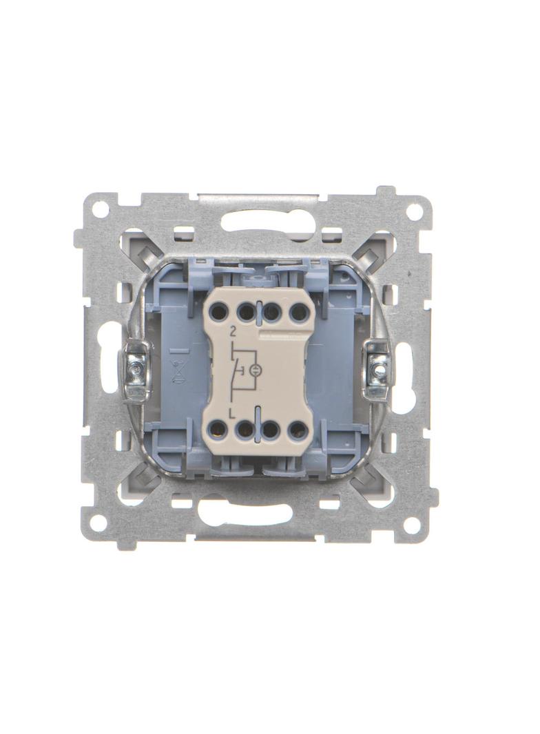 Simon 55 Przycisk zwierny /światło/ z podświetleniem LED szybkozłączka Jasnoszary mat