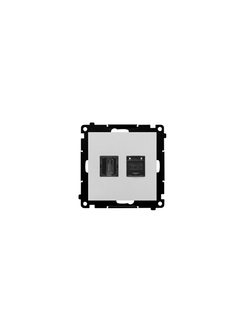 Simon 55 Gniazdo HDMI + RJ45 kat.6 Aluminium mat TGHRJ45.01/143 KONTAKT