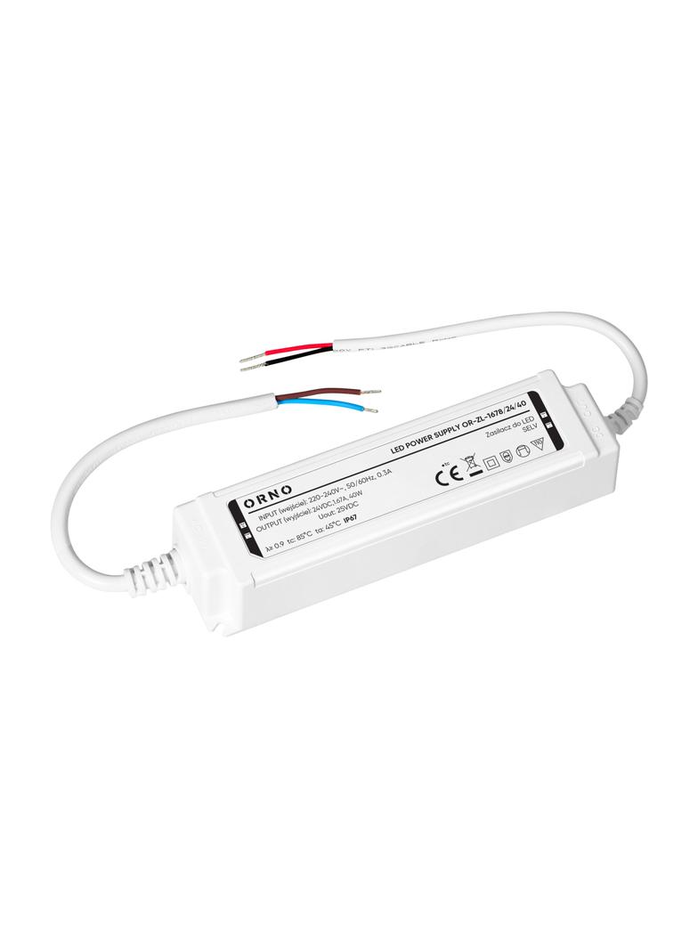 Zasilacz LED, hermetyczny, 24V, 40W, IP67, plastikowa obudowa