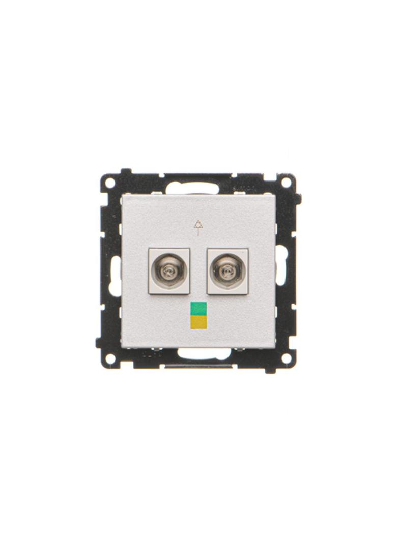 Simon 55 Gniazdo ekwipotencjalne podwójne Aluminium mat