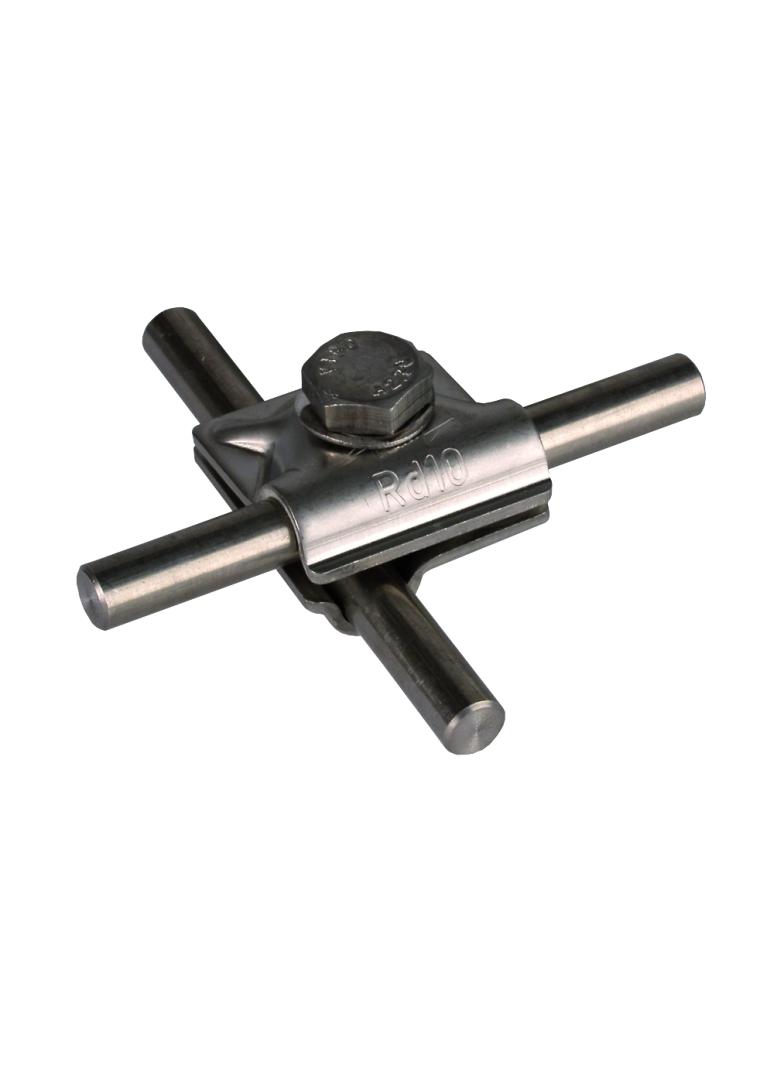 Zacisk uniwersalny MV z podkładką sprężystą, do drutu 10 mm, stal nierdzewna NIRO