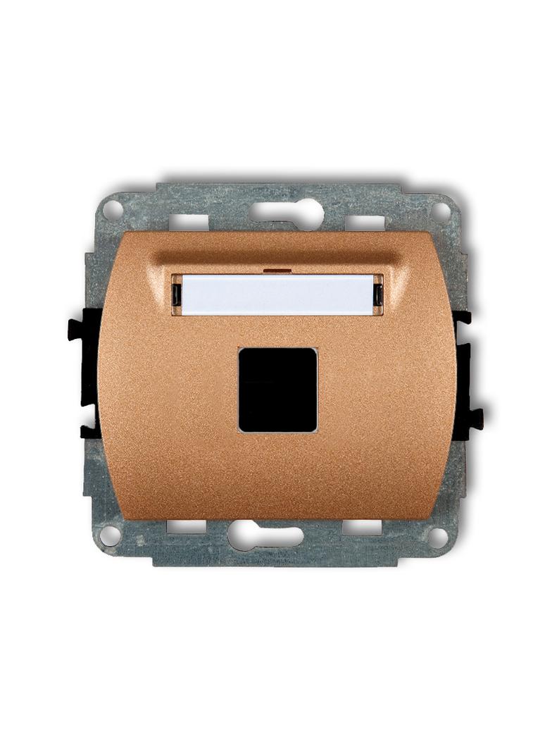 TREND Mechanizm gniazda multimedialnego pojedynczego bez modułu (standard Keystone) złoty metalik