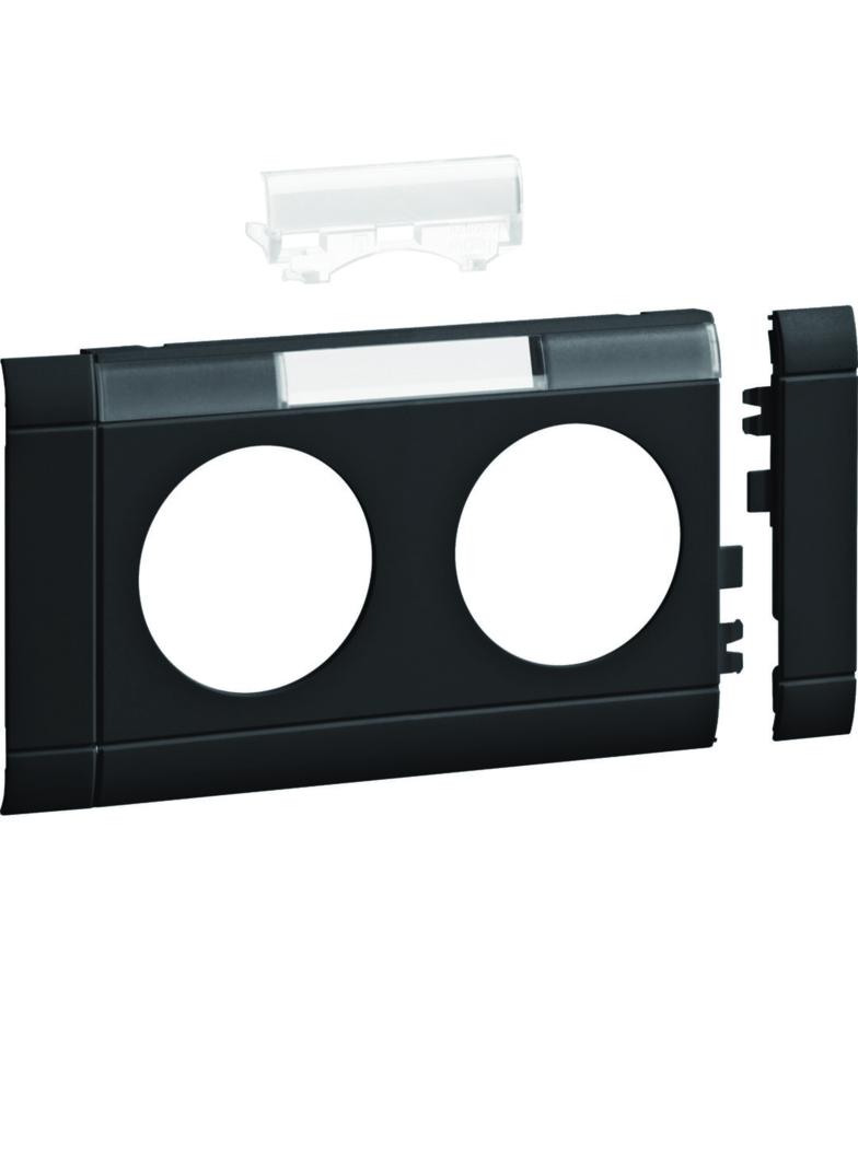 tehalit.WA Maskownica podwójna z polem opisowym ABS bezhalogenowy grafit GB080219011 HAGER