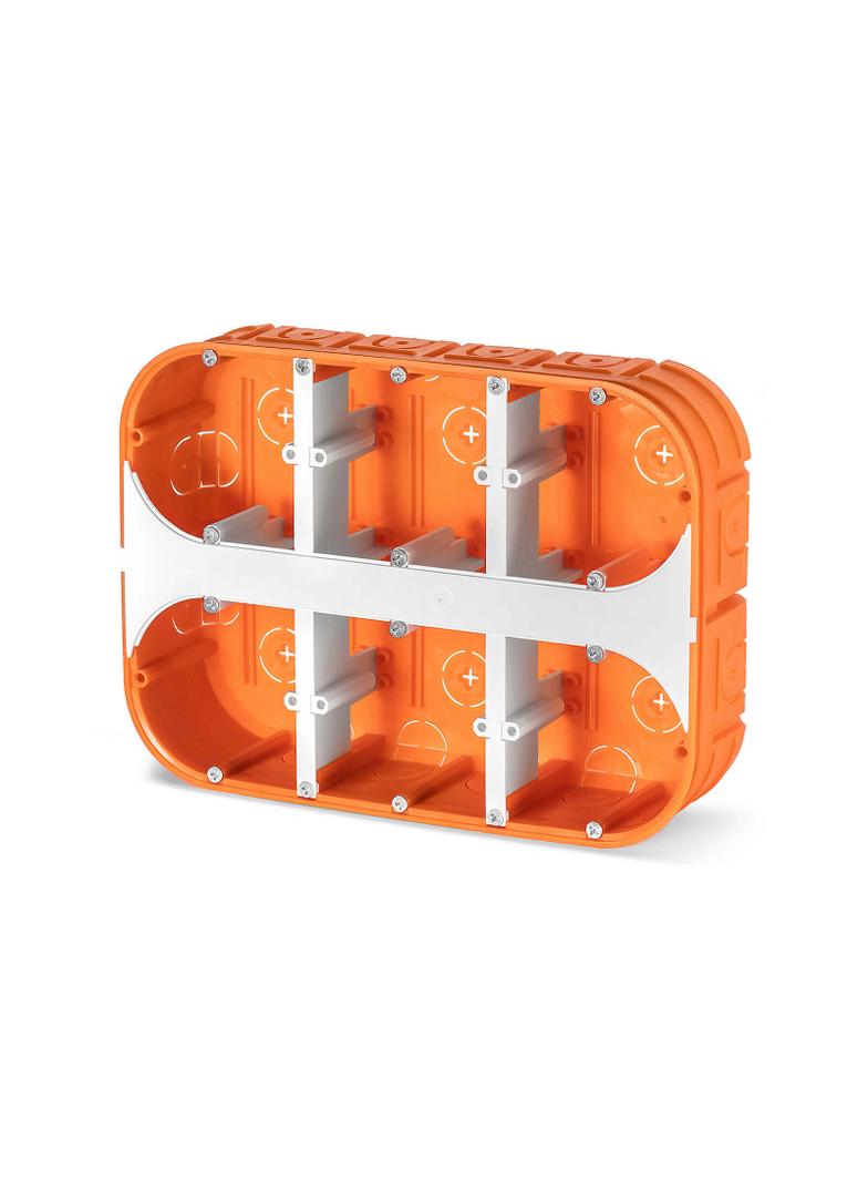M6x60F Puszka podtynkowa sześciopolowa 6 x 60 mm, Multiwall - kolor pomarańczowy