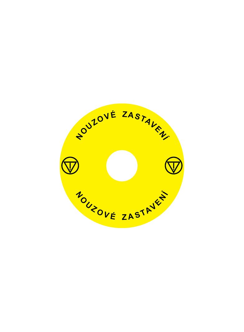 Ex9P1 H S9CZ Naklejka wyłącznika awaryjnego do Ex9P1 H średnica 90mm samoprzylepna żółta CZ 106808