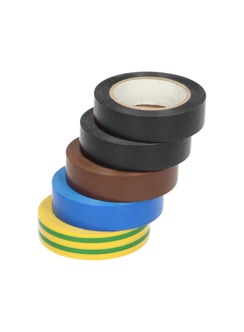 Zestaw 5 taśm 15mm 2x czarna brązowa niebieska żółtozielona długość 10m OR-AE-13215 ORNO