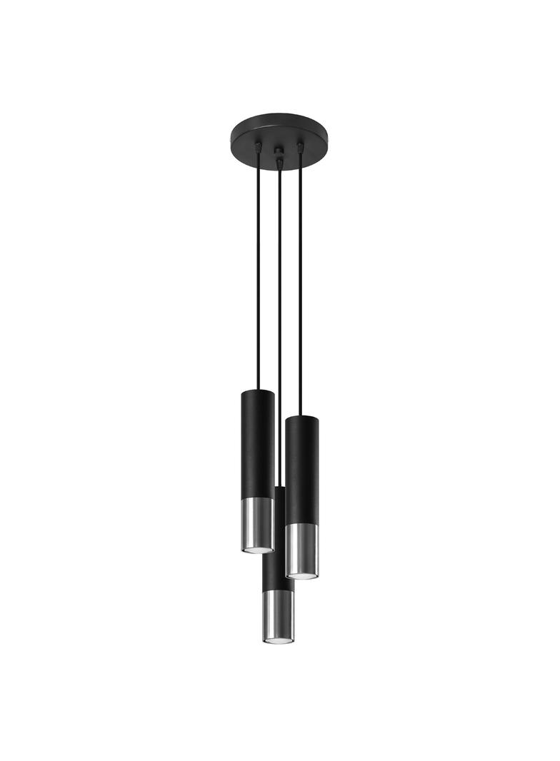 Sollux Lampa wisząca LOOPEZ 3P czarny/chrom SL.0943
