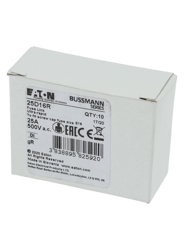 FUSE 25A DI/E16 GR 500VAC Wkładka DI 20A GR 500VAC E16 25D16R EATON