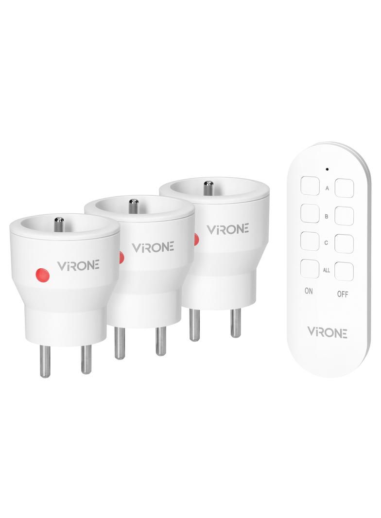 Zestaw bezprzewodowych gniazd MINI sterowanych pilotem 3+1 2300W