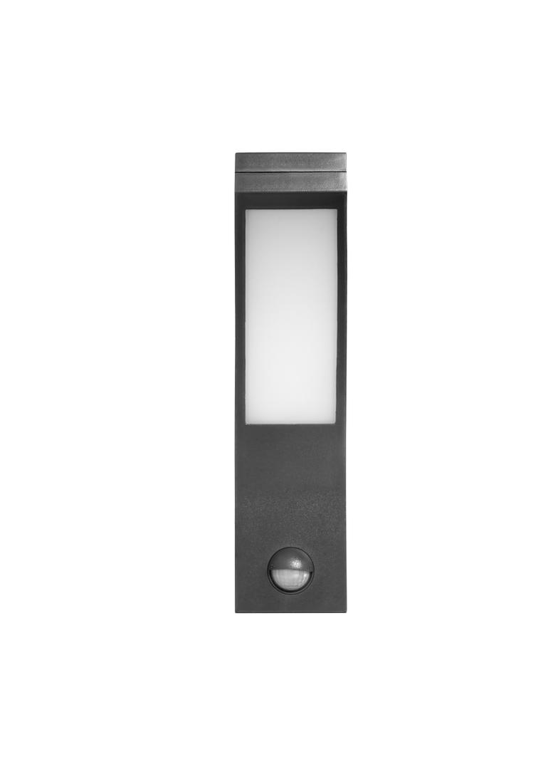 PIRYT LED 10W, oprawa ogrodowa z czujnikiem ruchu 140st, 800lm, IP54, 4000K, szara, AD-OP-6109GLPMR4 ORNO