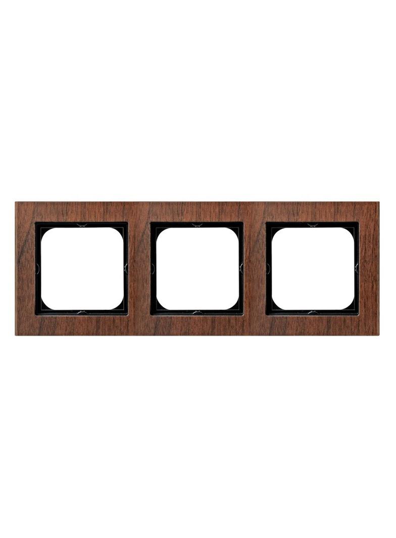 SONATA Ramka potrójna - kolor drewno orzech