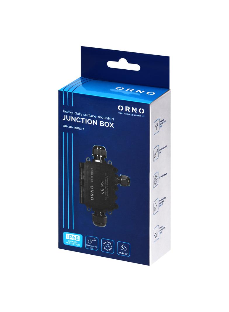 Puszka natynkowy HD IP68, 0,5-6,0mm2 ,2 dławnice M20, 1 dławnica M16 OR-JB-13815/3 ORNO