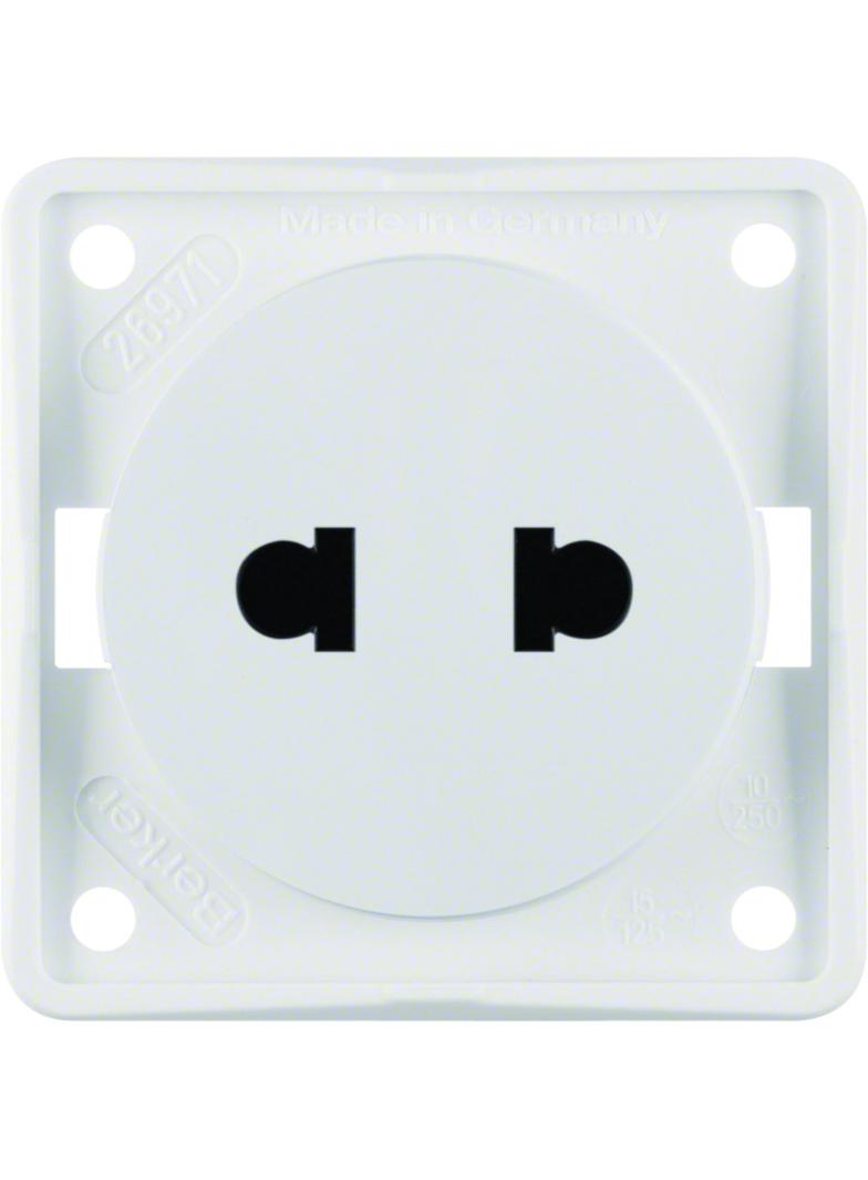 BERKER Integro Flow Gniazdo bez uziemienia Standard Euro-Amerykański biały 962572502 HAGER